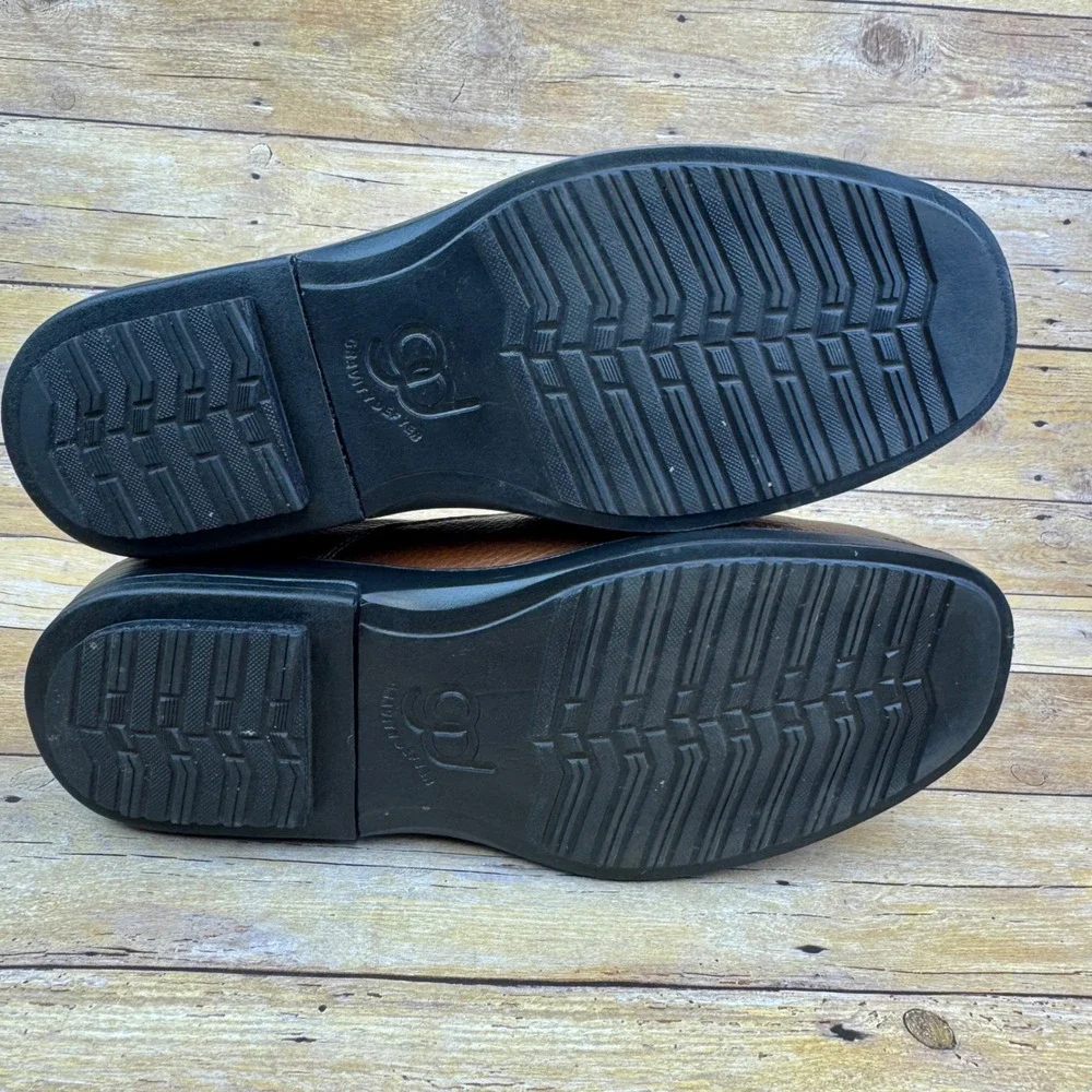 Gravity Defyer Mens Brown Leather‎ Slip On Loafers Comfort Shoes Size 11.5 Wide